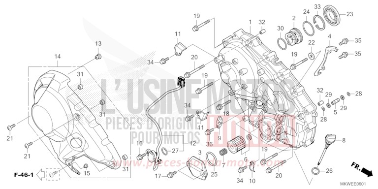 PANNEAU CARTER-MOTEUR D. (NC750XD) de NC750X DCT ECO BLACK R (NHC99) 2025